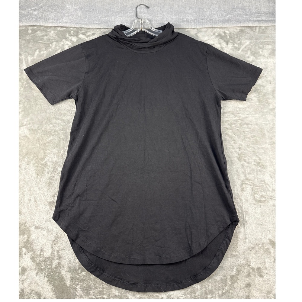 Amongst Others T-Shirt Mens XL Black Cowl Neck High Low Hem NEW